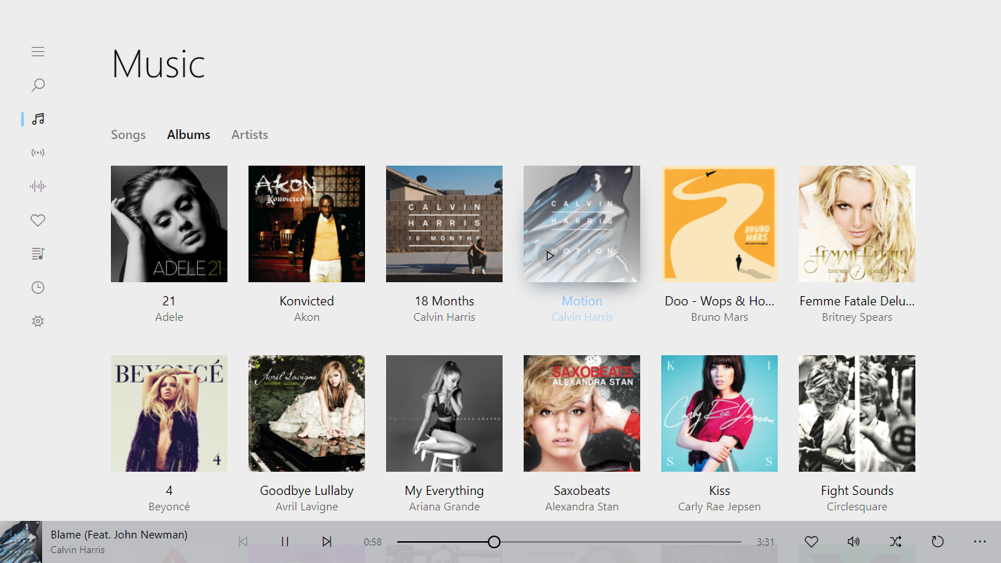 SPlayer UI - Music - Albums - Light Theme - Colored Bar